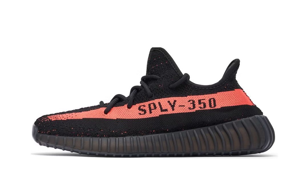 Black yeezy store red stripe