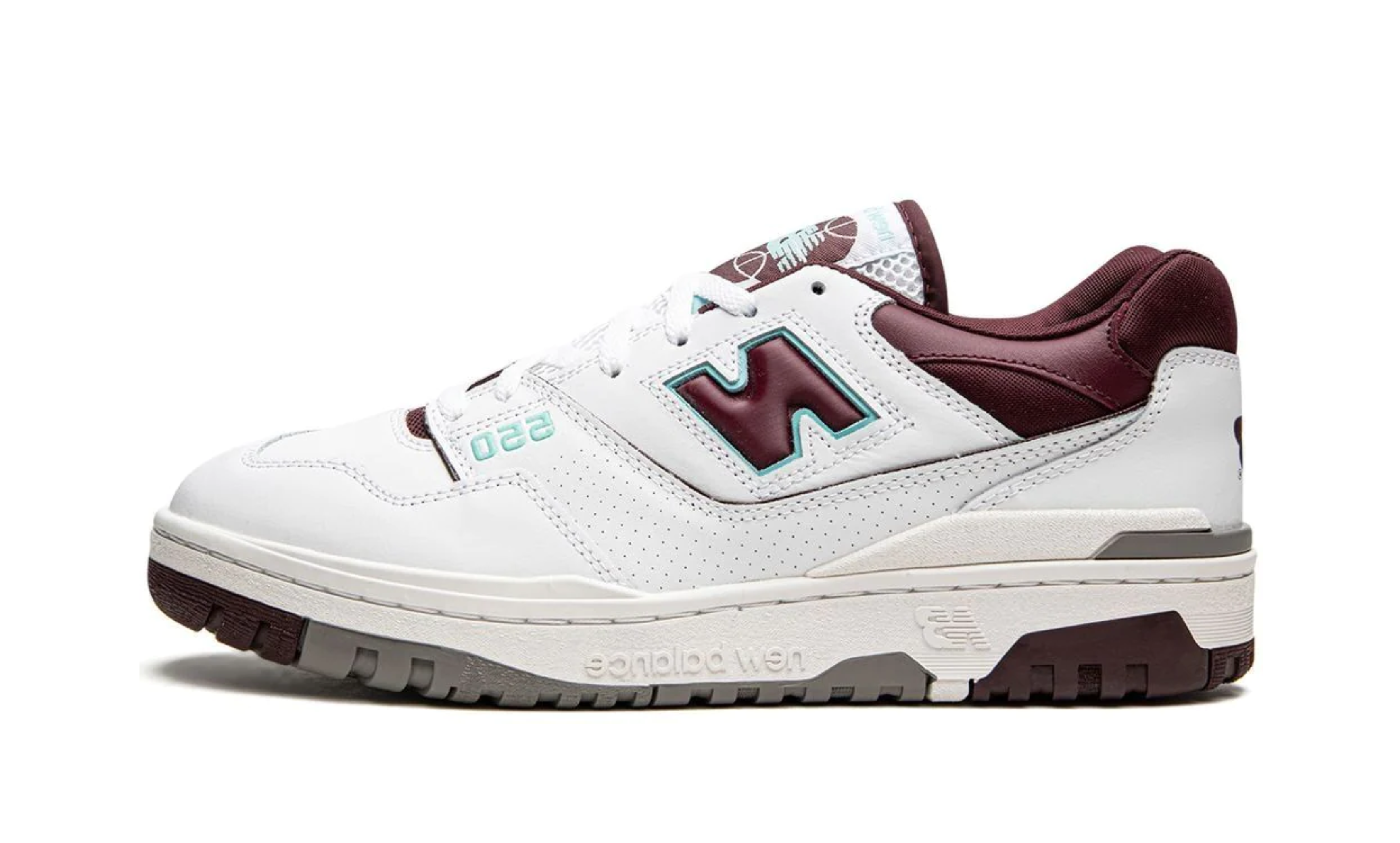 New Balance 550 Burgundy Cyan